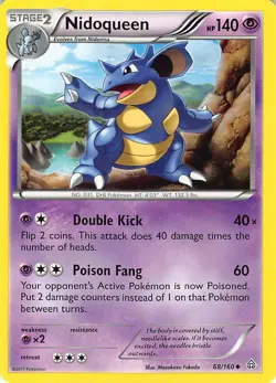 Nidoqueen 68/160 Uncommon Primal Clash Pokemon Lightly Played - Image 1