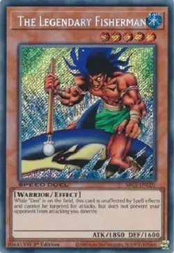 Yugioh - The Legendary Fisherman - 1st Edition - Secret Rare LP - Free Holo Card - Image 1