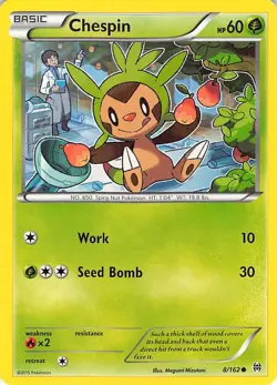 Chespin 8/162 Common BREAKthrough Pokemon Lightly Played - Image 1