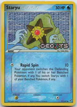 Staryu 77/107 Common Deoxys Stamp Pokemon Reverse Holo LP-NM - Image 1