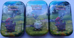 Pokemon TCG Mini Tins x3 Zorua Togepi Totodile Design Sealed Booster Packs Ascen - Image 1