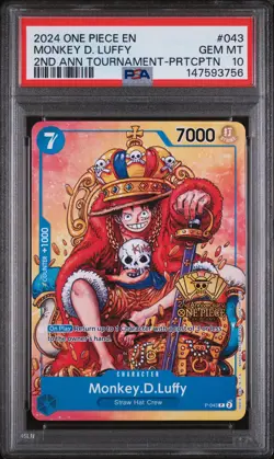 2024 One Piece Promos #043 Monkey D. Luffy PSA10 - Image 1