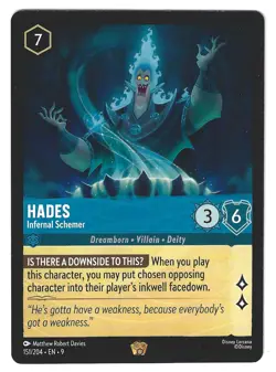 Hades - Infernal Schemer #151/204 Disney Lorcana: Fabled - LEGENDARY NM - Image 1