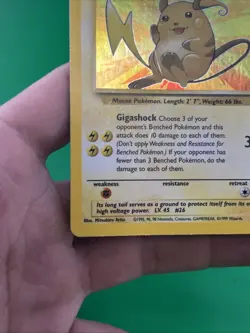 Pokemon TCG Raichu Fossil Holo Rare Card 14/62 Unlimited MP/LP - Image 5