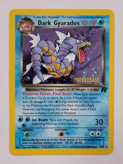 Dark Gyarados 8/82 Holo Team Rocket Prerelease Promo Pokemon Card - LP - Image 1