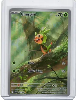 Chespin 087/086 - ME04: Chaos Rising (CRI) Illustration Rare Holo Pokemon Card - Image 1