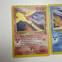Moltress Articuno Zapdos 21 22 23 Black Star Promo 3 Cards Lot AOKI Error LP - Image 2