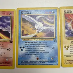 Moltress Articuno Zapdos 21 22 23 Black Star Promo 3 Cards Lot AOKI Error LP - Image 3
