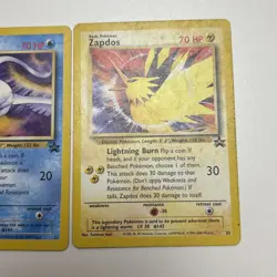 Moltress Articuno Zapdos 21 22 23 Black Star Promo 3 Cards Lot AOKI Error LP - Image 4