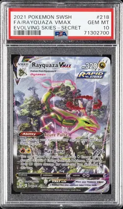 2021 POKEMON SWORD & SHIELD EVOLVING SKIES SECRET FULL ART/RAYQUAZA VMAX PSA 10 - Image 1