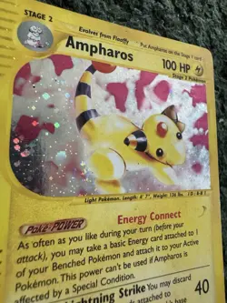Pokemon Ampharos Expedition Base Set Holo Rare #002/165 100 HP 2002 English - Image 2
