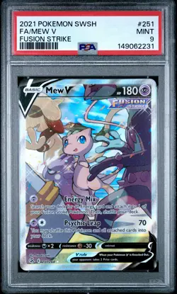 2021 POKEMON SWORD & SHIELD FUSION STRIKE #251 FULL ART/MEW V PSA 9 - Image 1