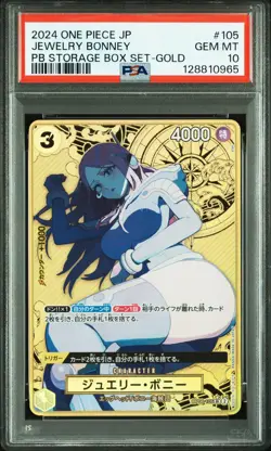 GOLD Jewelry Bonney One Piece 2024 PB Storage Box Set Japanese OP08-105 PSA 10 - Image 1