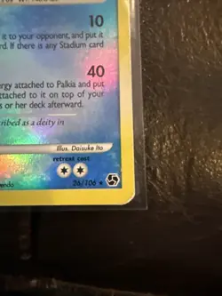 Pokemon TCG Palkia Card 26/106 Platinum Stamped Reverse Holo Rare - Image 4