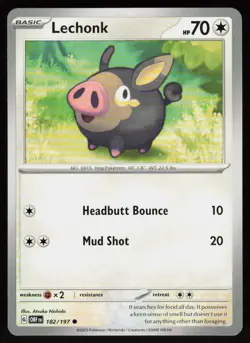 Lechonk 182/197 Common Obsidian Flames Pokemon Near Mint - Image 1