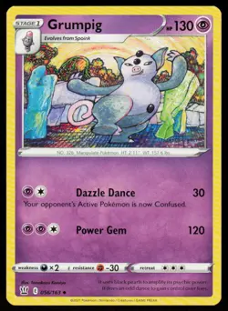 Grumpig 056/163 Uncommon Battle Styles Pokemon Near Mint - Image 1