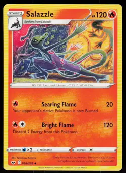 Salazzle 028/202 Uncommon Sword & Shield Pokemon Near Mint - Image 1