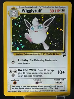 SWIRL 🌀 Pokemon TCG - Wigglytuff 19/130 Holo Rare Base Set 2 WOTC LP - Image 1