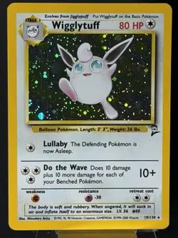 SWIRL 🌀 Pokemon TCG - Wigglytuff 19/130 Holo Rare Base Set 2 WOTC LP - Image 5