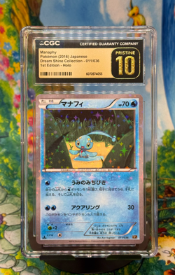 2016 Pokemon JP Dream Shine Collection Manaphy Holo 1st Edition 011/036 CGC 10 P - Image 1