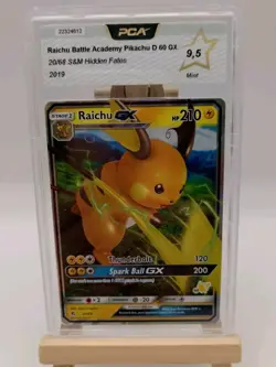 2019 Pokemon Sun & Moon Hidden Fates Full Art Raichu GX Shiny #20 PCA MINT 9.5 - Image 1