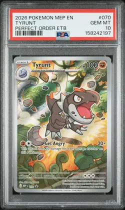 2026 Pokemon Mep En-Me Black Star Promo #070 Tyrunt Perfect Order Etb PSA 10 - Image 1