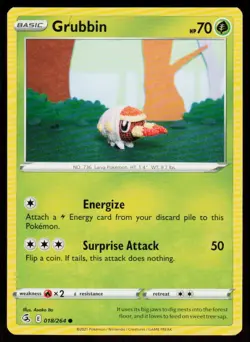 Grubbin 018/264 Common Fusion Strike Pokemon Near Mint - Image 1
