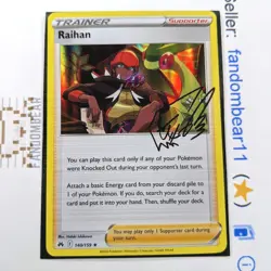 Raihan HOLO RARE Signature card 140/159 Sword & Shield Crown Zenith 2023 Pokemon - Image 1
