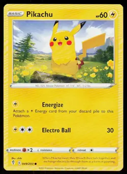 Pikachu 049/203 Common Evolving Skies Pokemon Near Mint - Image 1