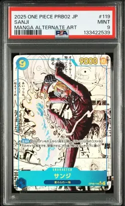 PSA 9 Sanji Manga Alt Art OP06-119 SEC ONE PIECE Card Japanese 2025 From Japan - Image 1