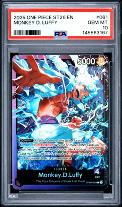 ONE PIECE EN MONKEY D.LUFFY ST26 PSA10 - Image 1