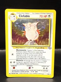 Pokemon TCG Clefable Holo Rare Card Base Set 1/64 Jungle - Image 2