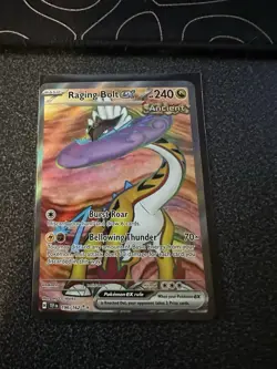 Pokemon TCG Raging Bolt EX Full Art Ultra Rare Holo Card 196/162 - Image 1