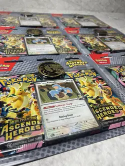 (6) Pokemon TCG Ascended Heroes 2-Pack Booster Blister w/ Komala Promo & Coin - Image 2