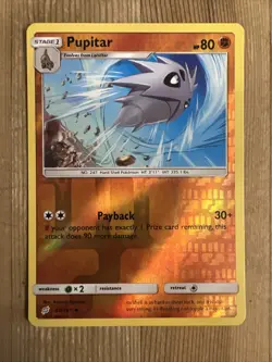 Pupitar - 80/181 - Uncommon - Reverse Holo NM, English Pokemon Sun & Moon - Team - Image 1