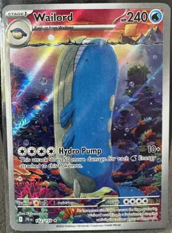 Pokemon TCG Wailord 162/159 - Illustration Rare - Journey Together NM - Image 1