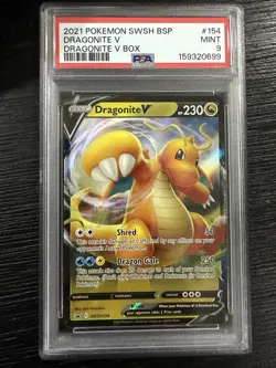 Pokemon TCG Dragonite V Full Art Holo Promo SWSH 154 PSA 9 - Image 1