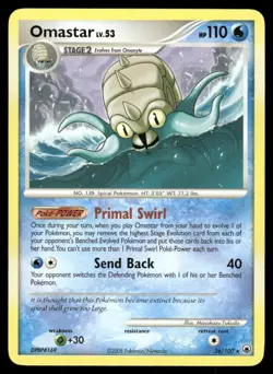 2008 Pokemon Omastar Rare Majestic Dawn 26/100 DMG - Image 1