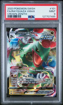 2023 POKEMON SWORD & SHIELD CROWN ZENITH #101 FULL ART/RAYQUAZA VMAX PSA 9 - Image 1