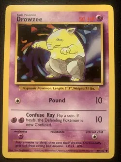 Pokemon TCG Drowzee Base Set 49/102 Regular Unlimited Common - Image 1