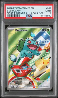 2026 Pokemon EN #037 Bulbasaur PSA 9 First Partner Illustration Series 1 - Image 1