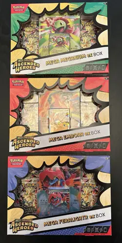 Pokemon TCG Ascended Heroes Mega Ex Box Bundle Set of 3 - Image 1