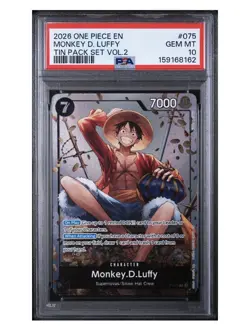 ENGLISH ONE PIECE PROMOS TIN PACK SET VOL.2 075 MONKEY D. LUFFY PSA 10 🔥📈 - Image 1