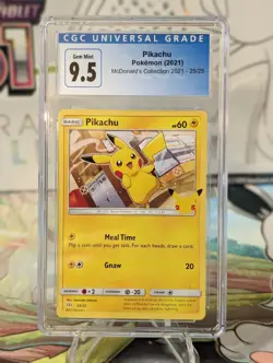 2021 Pikachu Pokemon Card McDonald's 25/25 25th Anniversary CGC 9.5 Non-Holo - Image 1