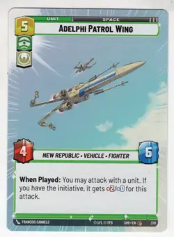 Star Wars Unlimited SotG Hyperspace Card SHD370 Adelphi Patrol Wing - Image 1