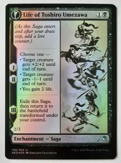 MTG Kamigawa: Neon Dynasty LIFE OF TOSHIRO UMEZAWA 108/302 U Foil M/NM - Image 1