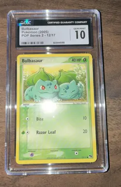 Pokemon Tcg CGC 10 Gem Mint Bulbasaur 012/17 POP Series 2 Regular - Image 1
