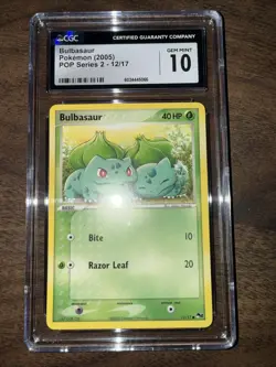 Pokemon Tcg CGC 10 Gem Mint Bulbasaur 012/17 POP Series 2 Regular - Image 2