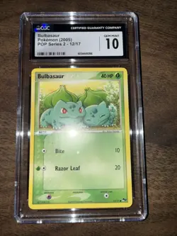 Pokemon Tcg CGC 10 Gem Mint Bulbasaur 012/17 POP Series 2 Regular - Image 3