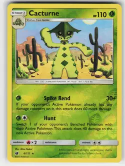 Cacturne 6 Reverse Holo 111 R Crimson Invasion Pokemon Lightly Played - Image 1